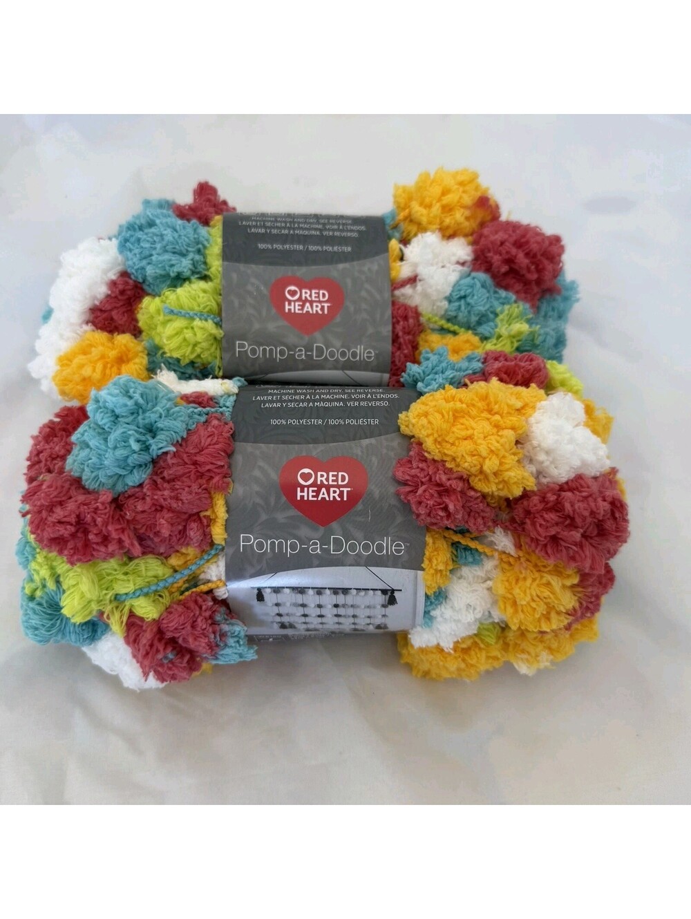 Red Heart Pomp-a-Doodle Yarn 2 Skeins Quirky Discontinued NEW